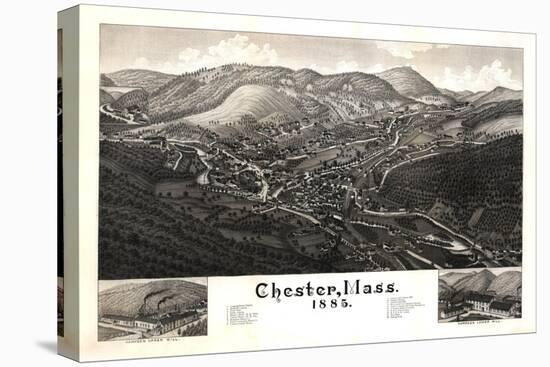 Chester, Massachusetts - Panoramic Map-Lantern Press-Stretched Canvas