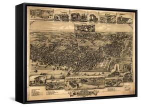 Chester, Pennsylvania - Panoramic Map-Lantern Press-Framed Stretched Canvas