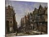 Chester: Watergate Street from the Corner of Crook Street, with Eastgate Beyond-Louise J. Rayner-Stretched Canvas