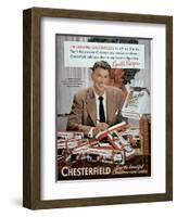 Chesterfield Cigarette Advertisement Featuring Ronald Reagan-null-Framed Giclee Print