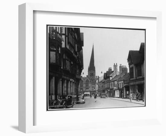 Chesterfield, Derbyshire, England with the Crooked Spire Dominating the Skyline-null-Framed Photographic Print