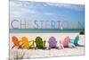 Chestertown, Maryland - Colorful Beach Chairs-Lantern Press-Mounted Premium Giclee Print