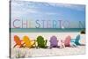 Chestertown, Maryland - Colorful Beach Chairs-Lantern Press-Stretched Canvas