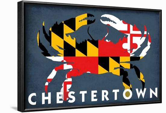 Chestertown, Maryland - Crab Flag-Lantern Press-Framed Art Print