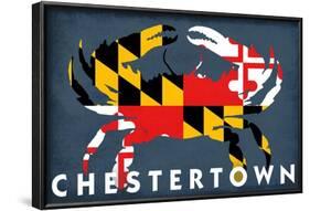 Chestertown, Maryland - Crab Flag-Lantern Press-Framed Art Print