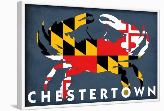 Chestertown, Maryland - Crab Flag-Lantern Press-Framed Art Print