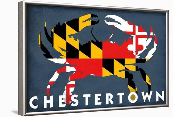 Chestertown, Maryland - Crab Flag-Lantern Press-Framed Art Print