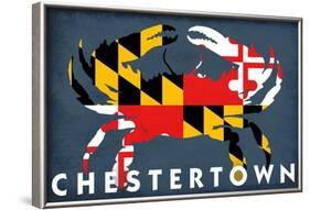Chestertown, Maryland - Crab Flag-Lantern Press-Framed Art Print