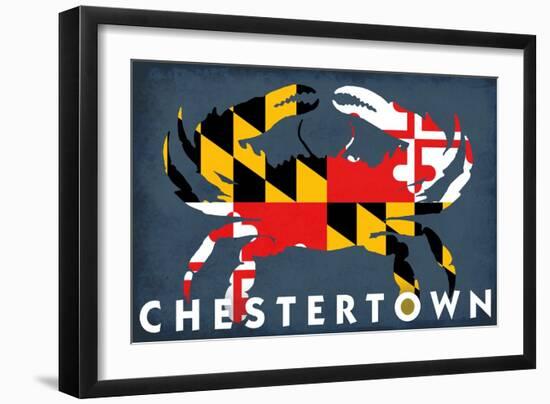 Chestertown, Maryland - Crab Flag-Lantern Press-Framed Art Print