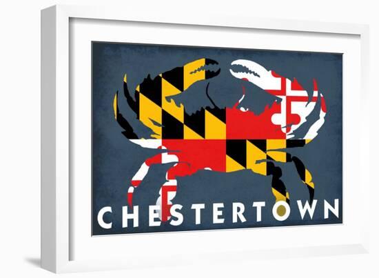 Chestertown, Maryland - Crab Flag-Lantern Press-Framed Art Print