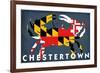 Chestertown, Maryland - Crab Flag-Lantern Press-Framed Premium Giclee Print