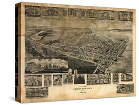 Chestertown, Maryland - Panoramic Map-Lantern Press-Stretched Canvas