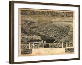 Chestertown, Maryland - Panoramic Map-Lantern Press-Framed Art Print