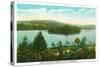 Chestertown, New York - View of Loon Lake and Blythewood Island-Lantern Press-Stretched Canvas