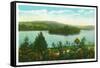 Chestertown, New York - View of Loon Lake and Blythewood Island-Lantern Press-Framed Stretched Canvas