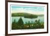 Chestertown, New York - View of Loon Lake and Blythewood Island-Lantern Press-Framed Premium Giclee Print