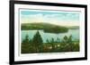 Chestertown, New York - View of Loon Lake and Blythewood Island-Lantern Press-Framed Premium Giclee Print