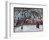 Chestnut and Louveciennes Landscape in Snow. Painting by Camille Pissarro (1830-1903) 1872 Sun. 0,4-Camille Pissarro-Framed Giclee Print