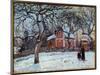 Chestnut and Louveciennes Landscape in Snow. Painting by Camille Pissarro (1830-1903) 1872 Sun. 0,4-Camille Pissarro-Mounted Giclee Print