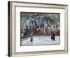 Chestnut and Louveciennes Landscape in Snow. Painting by Camille Pissarro (1830-1903) 1872 Sun. 0,4-Camille Pissarro-Framed Giclee Print