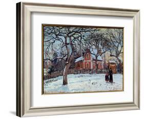 Chestnut and Louveciennes Landscape in Snow. Painting by Camille Pissarro (1830-1903) 1872 Sun. 0,4-Camille Pissarro-Framed Giclee Print