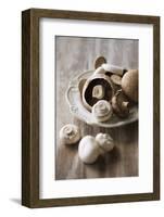 Chestnut Mushrooms and White Button Mushrooms-Dirk Pieters-Framed Photographic Print