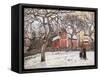 Chestnut Trees at Louveciennes-Camille Pissarro-Framed Stretched Canvas