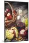 Chestnuts in Basket and Bottle with Tincture-ChamilleWhite-Mounted Photographic Print