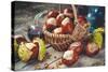 Chestnuts in Basket and Vials with Tincture-ChamilleWhite-Stretched Canvas