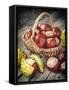 Chestnuts in Basket-ChamilleWhite-Framed Stretched Canvas