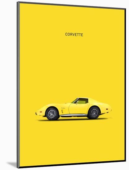 Chev Corvette Yellow-Mark Rogan-Mounted Art Print