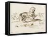 Cheval cabré dans un paysage et autres études de chevaux-Eugene Delacroix-Framed Stretched Canvas