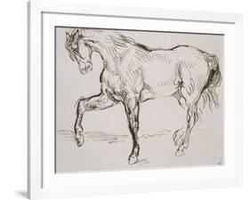 Cheval marchant vers la gauche-Eugene Delacroix-Framed Giclee Print