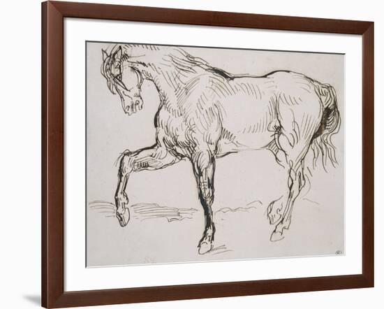 Cheval marchant vers la gauche-Eugene Delacroix-Framed Giclee Print