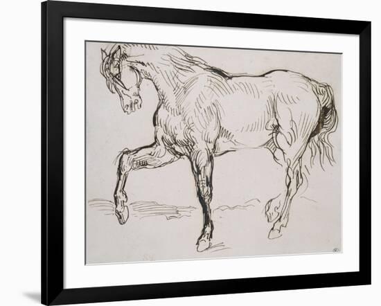 Cheval marchant vers la gauche-Eugene Delacroix-Framed Giclee Print