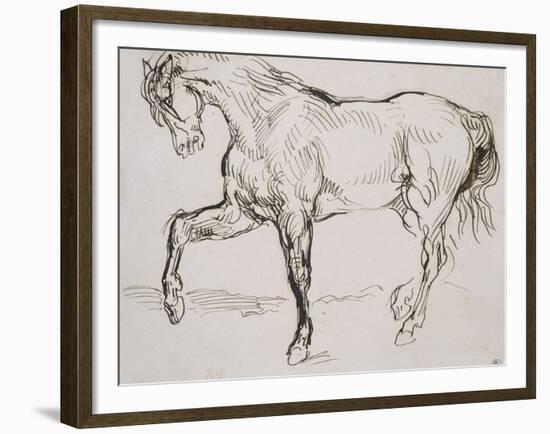 Cheval marchant vers la gauche-Eugene Delacroix-Framed Giclee Print