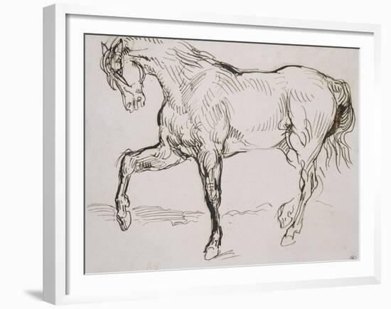 Cheval marchant vers la gauche-Eugene Delacroix-Framed Giclee Print