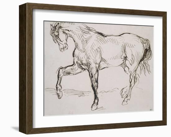 Cheval marchant vers la gauche-Eugene Delacroix-Framed Giclee Print