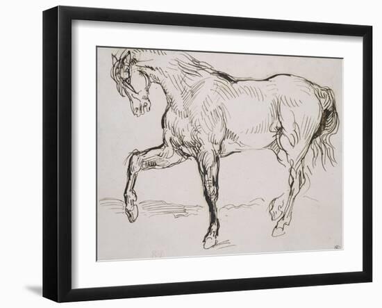 Cheval marchant vers la gauche-Eugene Delacroix-Framed Giclee Print