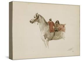 Cheval sellé, tourné vers la gauche-Antoine Alphonse Montfort-Stretched Canvas