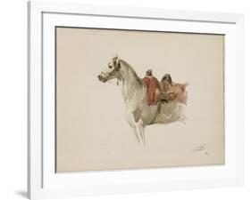 Cheval sellé, tourné vers la gauche-Antoine Alphonse Montfort-Framed Giclee Print