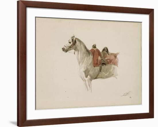 Cheval sellé, tourné vers la gauche-Antoine Alphonse Montfort-Framed Giclee Print