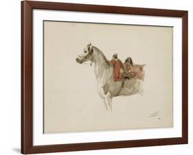 Cheval sellé, tourné vers la gauche-Antoine Alphonse Montfort-Framed Giclee Print