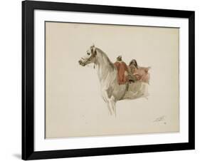 Cheval sellé, tourné vers la gauche-Antoine Alphonse Montfort-Framed Giclee Print