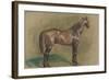 Cheval tourné vers la droite-Edgar Degas-Framed Giclee Print