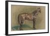 Cheval tourné vers la droite-Edgar Degas-Framed Giclee Print