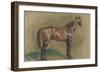 Cheval tourné vers la droite-Edgar Degas-Framed Giclee Print