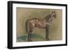 Cheval tourné vers la droite-Edgar Degas-Framed Giclee Print