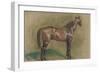 Cheval tourné vers la droite-Edgar Degas-Framed Giclee Print