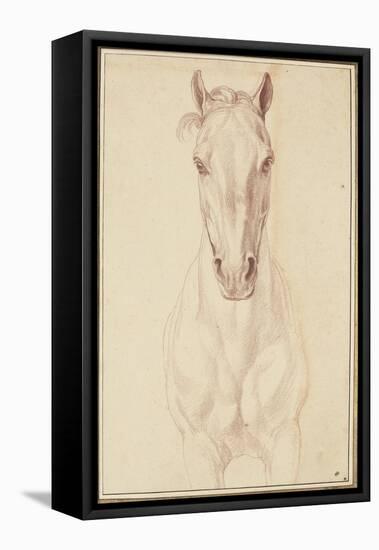 Cheval vu jusqu'aux avant-bras de face-Edme Bouchardon-Framed Stretched Canvas